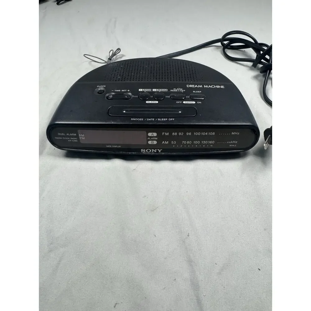 Sony Dream Machine ICF-C390 Dual Alarm Clock Radio AM/FM Tested Black